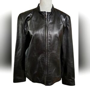 BROOKS 346 Vintage Leather bomber jacket in black. Size medium